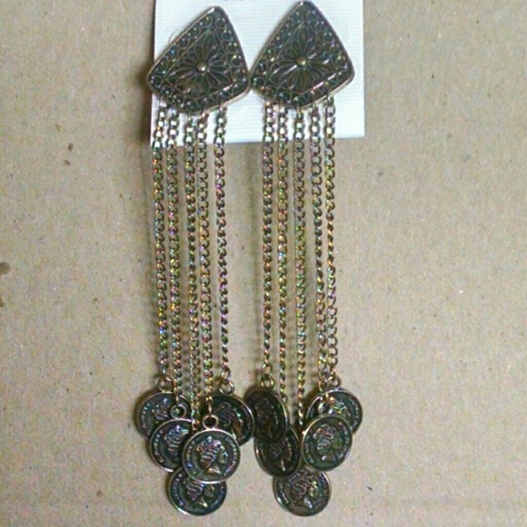 Beautiful antique vintage style coin earrings